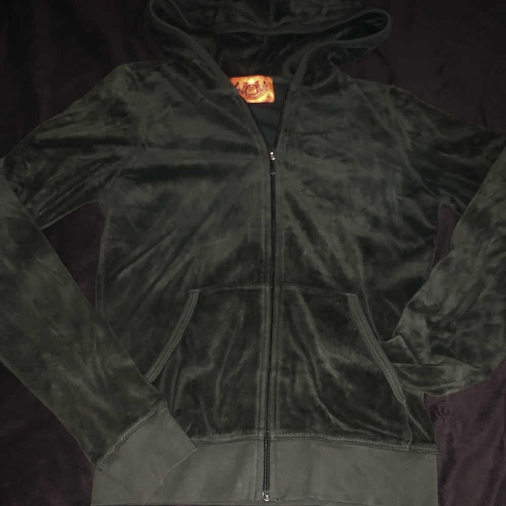 olive green juicy couture - velour zip up